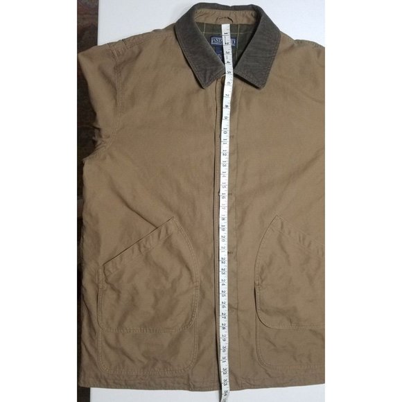 Lands' End Flannel Lined Brown Canvas Chore Field Jacket Coat Men's Size XL Tall - Picture 4 of 16